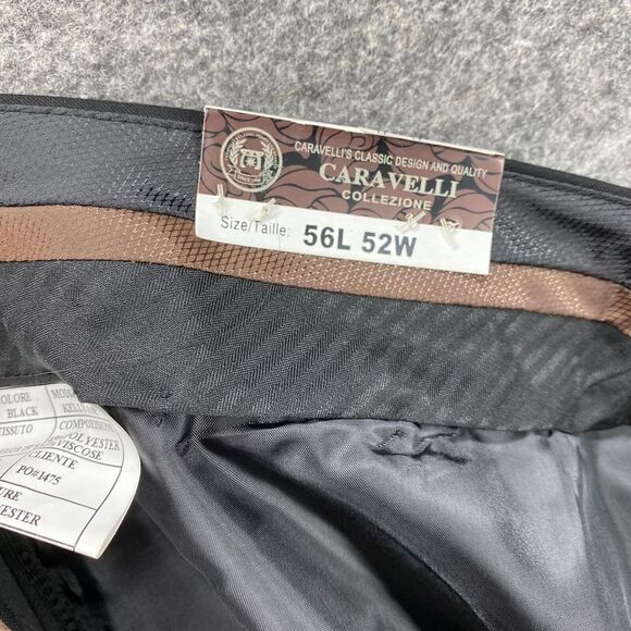 NWT Caravelli Dress Pants Men 56x52 Black Classic High Rise Pleated Straight - Picture 5 of 10